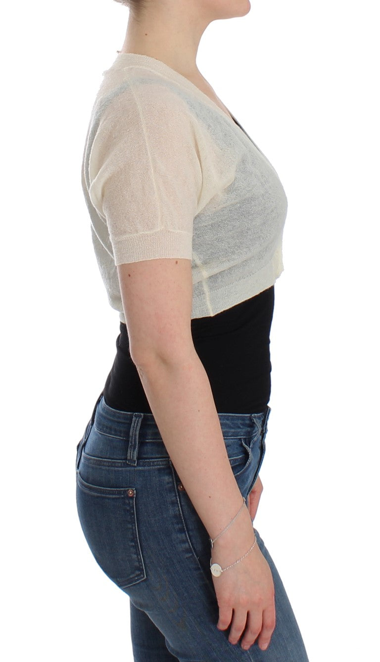 Weißer Woll-Cardigan