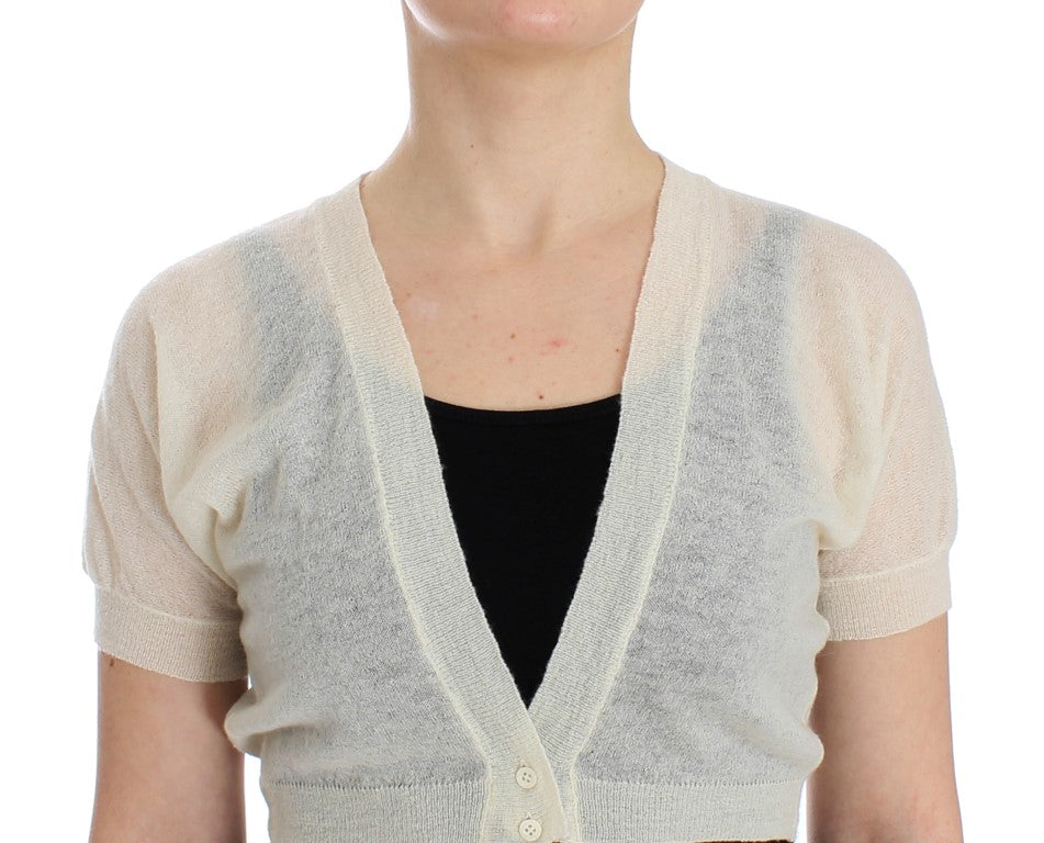 Weißer Woll-Cardigan
