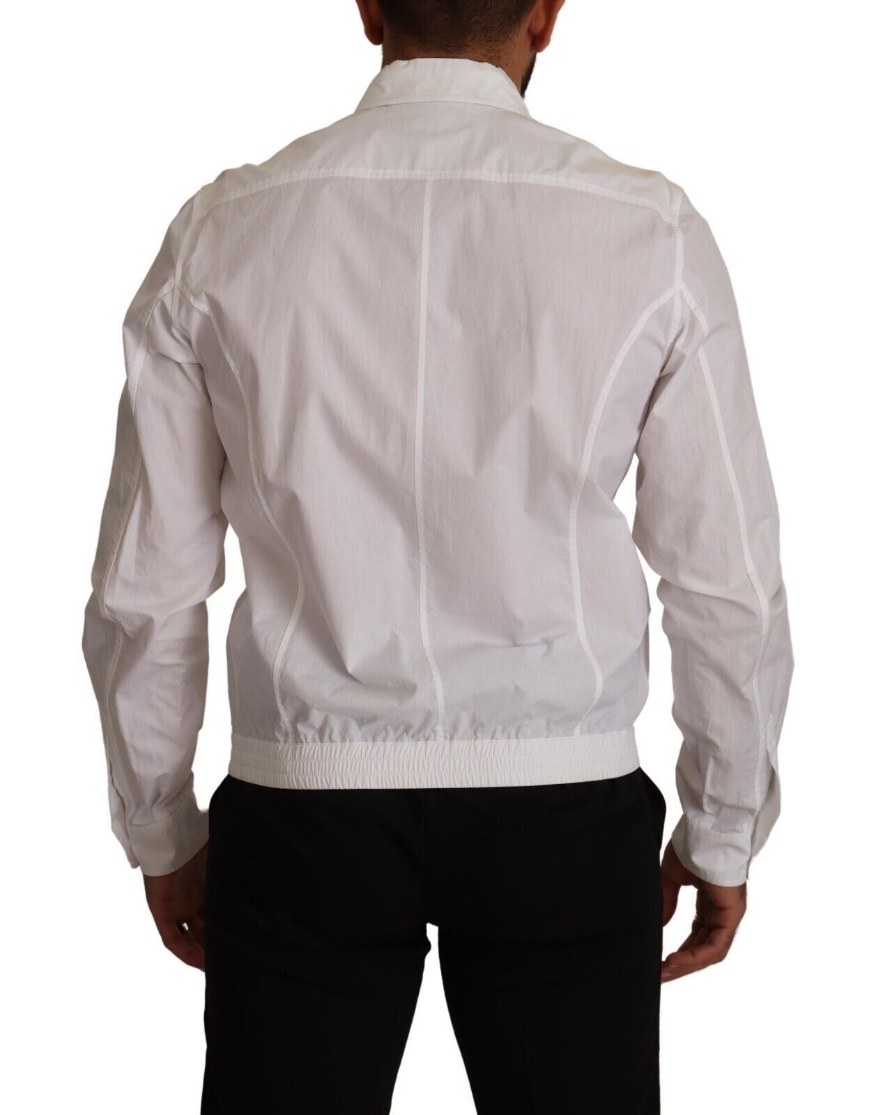 Weißes Button-Down-Hemd aus Baumwolle für Herren