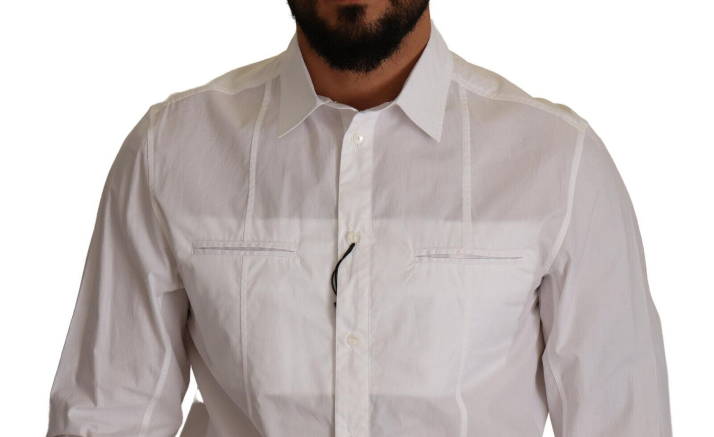 Weißes Button-Down-Hemd aus Baumwolle für Herren