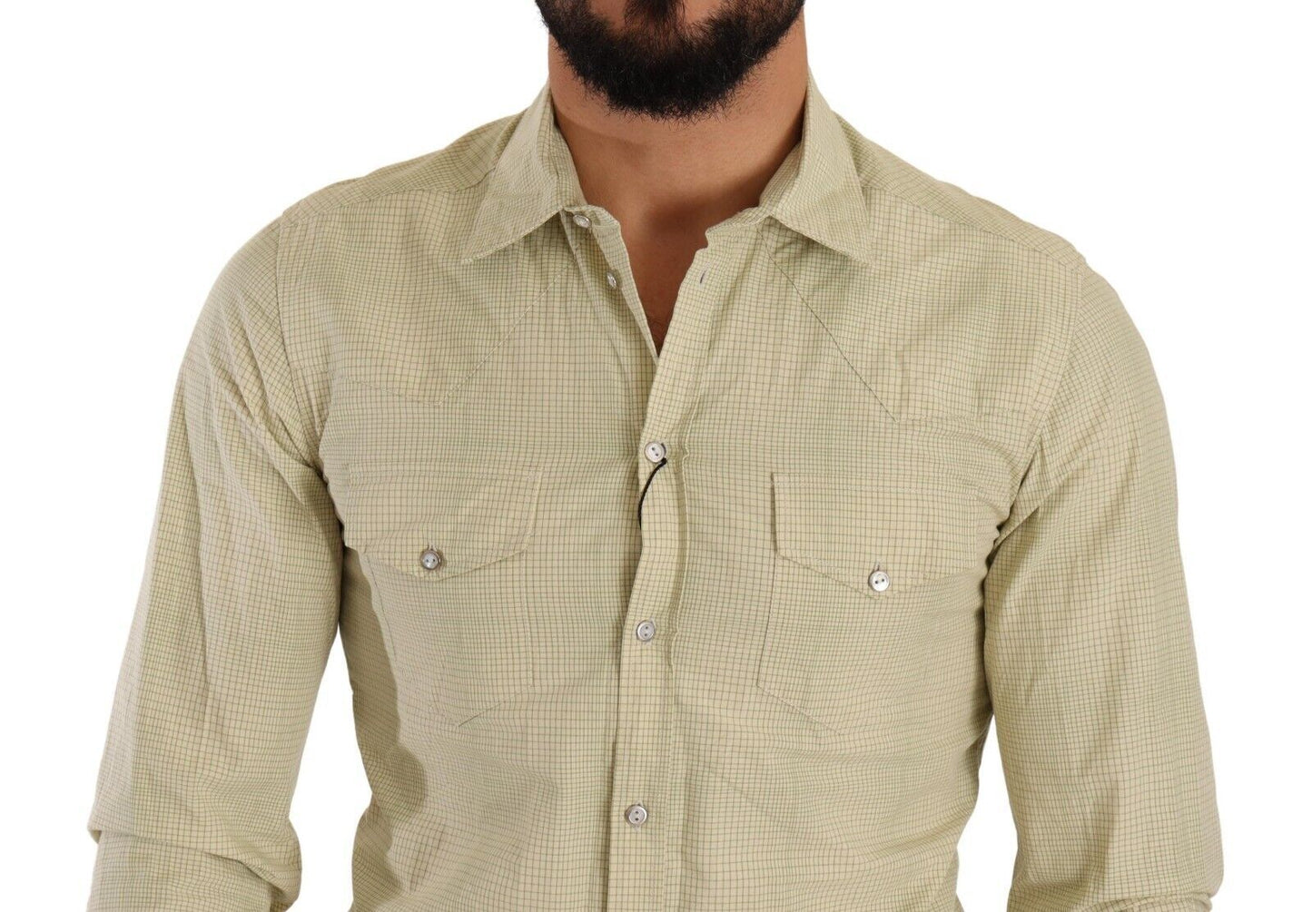 Gelbes SICILIA Slim Fit-Hemd aus Baumwolle