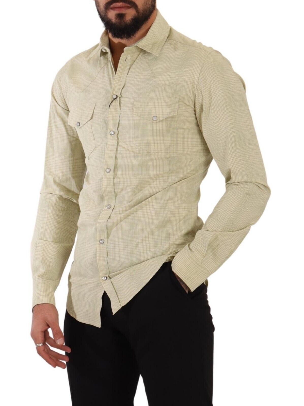 Gelbes SICILIA Slim Fit-Hemd aus Baumwolle