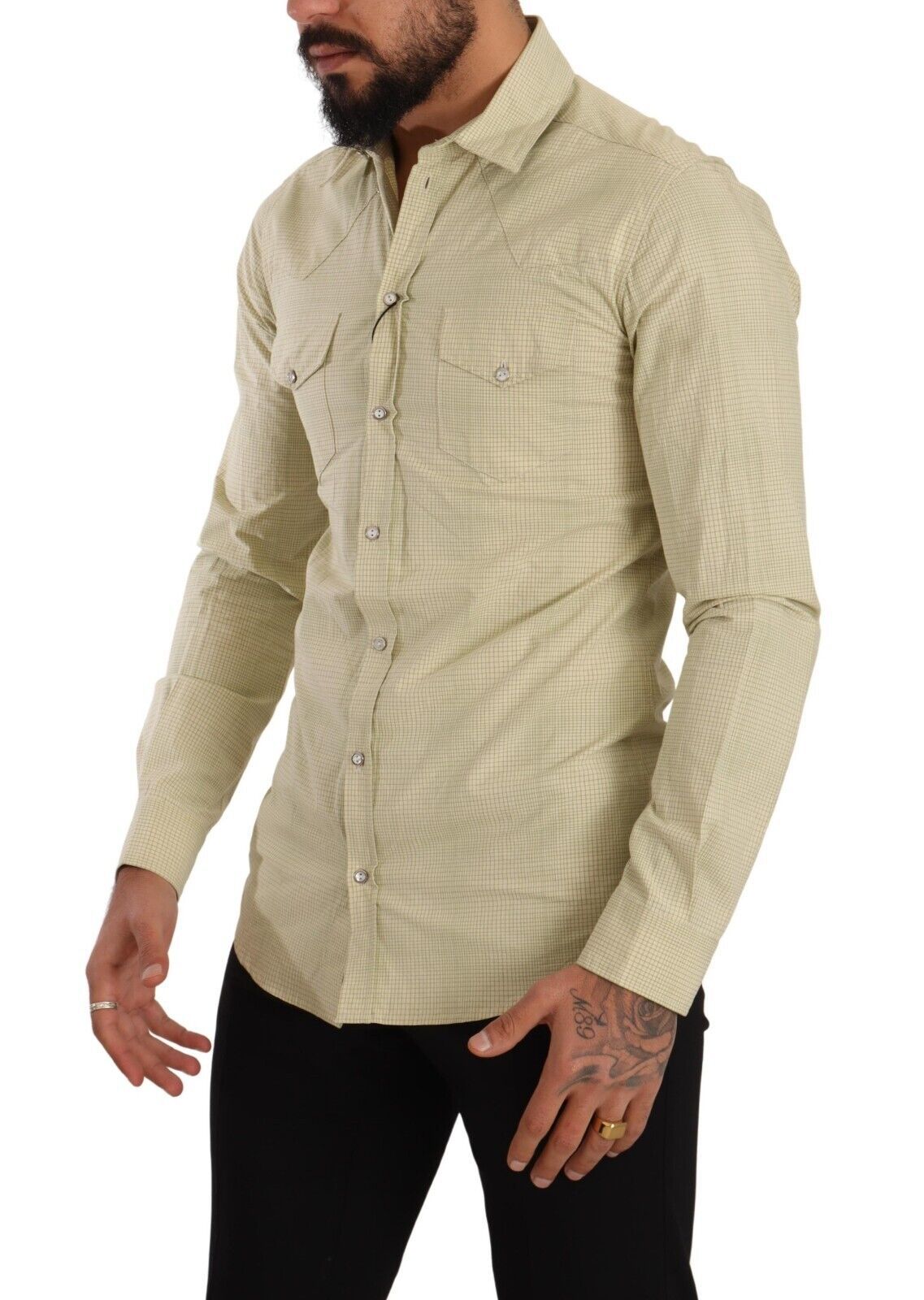 Gelbes SICILIA Slim Fit-Hemd aus Baumwolle