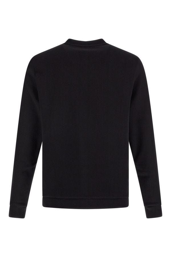 Elegantes schwarzes Rundhals-Sweatshirt aus Baumwolle