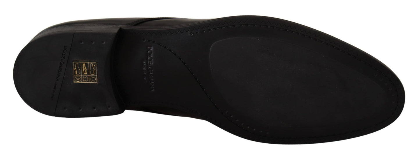 Schwarze, formelle Derby-Schuhe aus Leder mit Schnürung