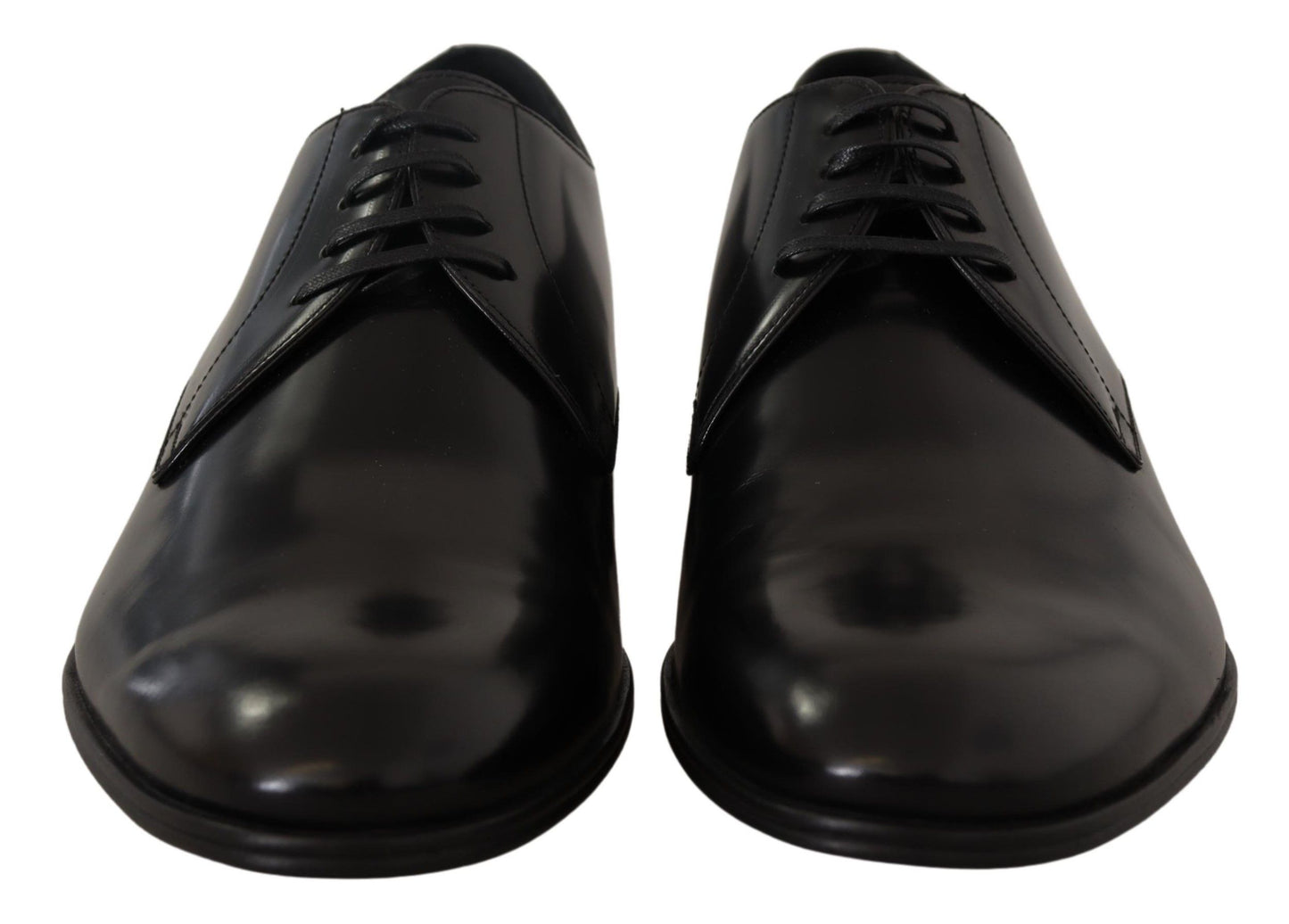 Schwarze, formelle Derby-Schuhe aus Leder mit Schnürung