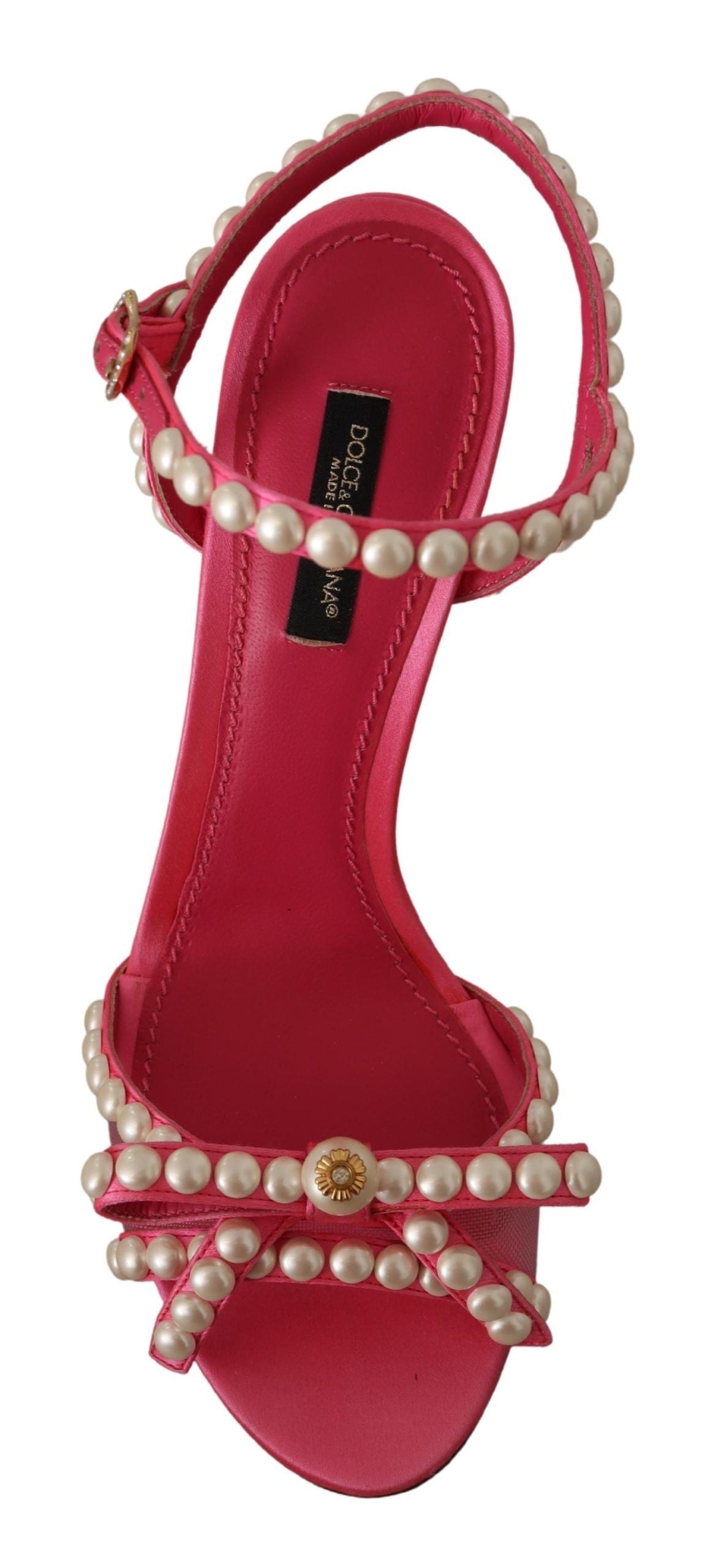 Rosa Satin Weiß Perle Kristalle Heels Schuhe