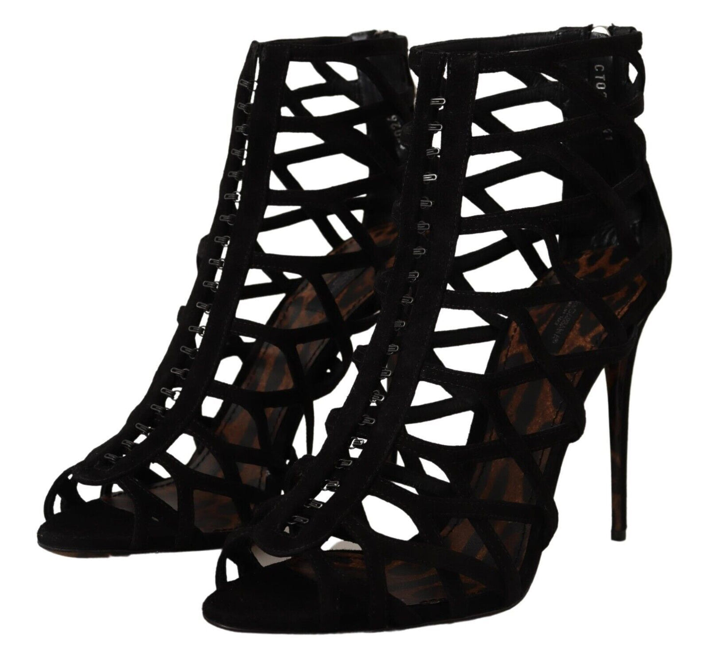 Schwarze Wildleder Stiletto Heels Bette Sandalen Schuhe