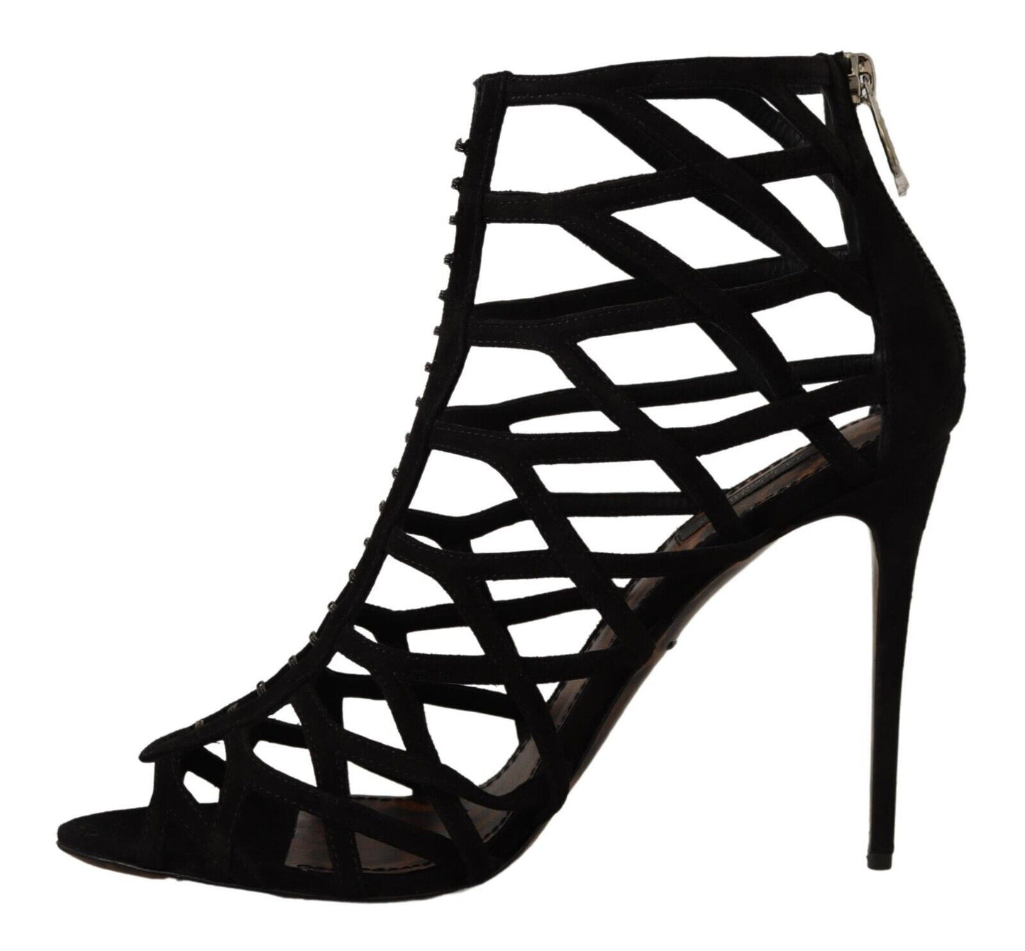 Schwarze Wildleder Stiletto Heels Bette Sandalen Schuhe