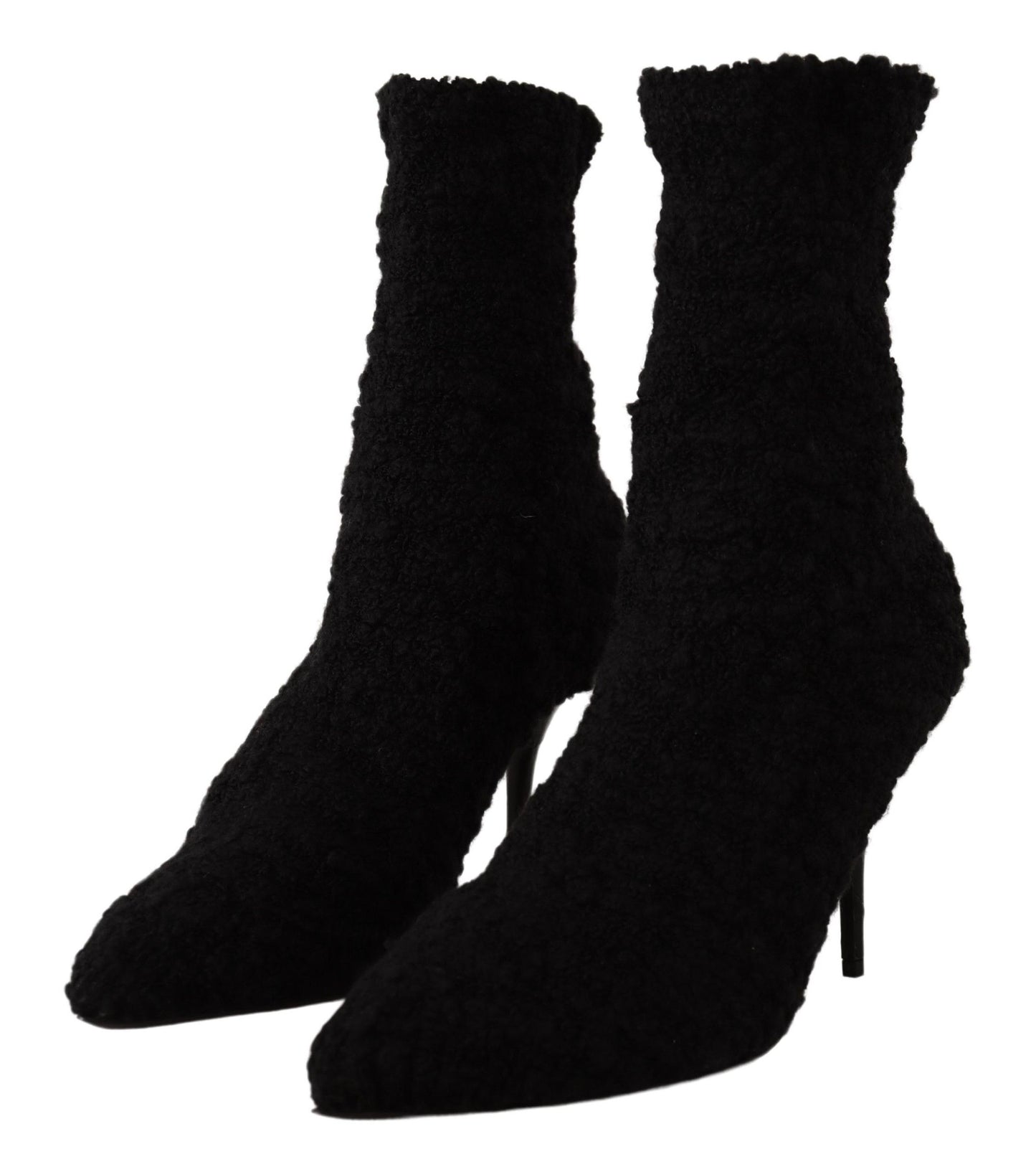 Schwarze Stiletto Heels Mid Calf Damen Stiefel
