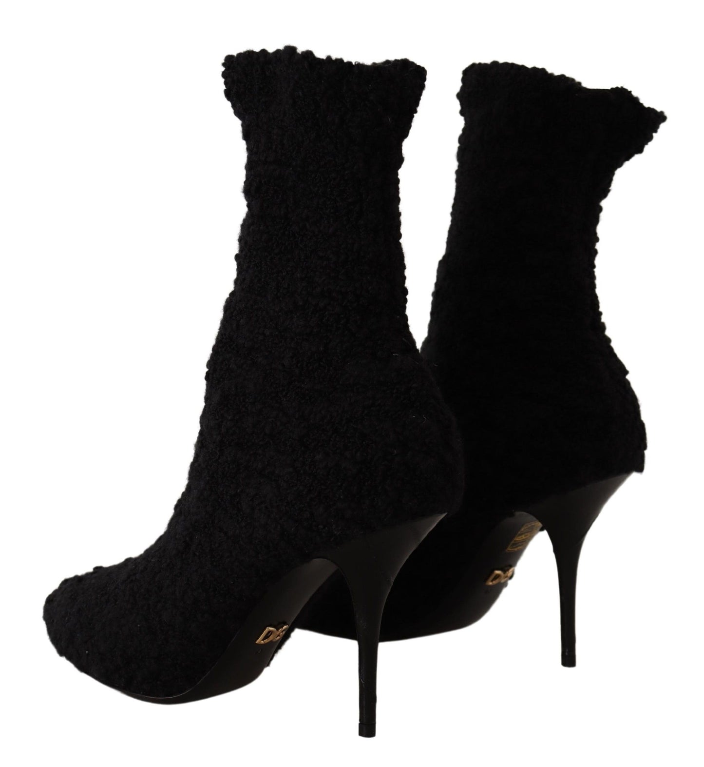 Schwarze Stiletto Heels Mid Calf Damen Stiefel