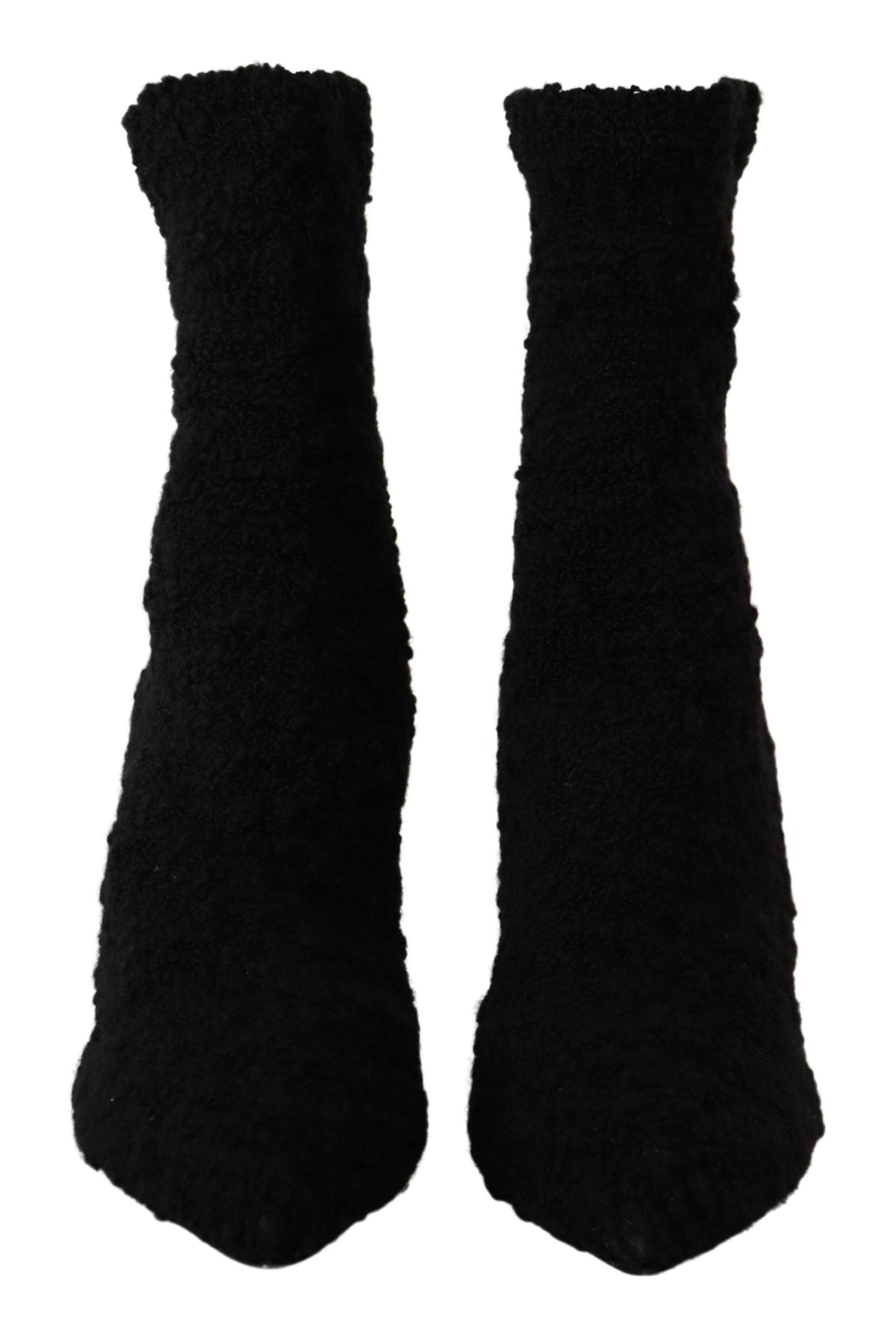 Schwarze Stiletto Heels Mid Calf Damen Stiefel