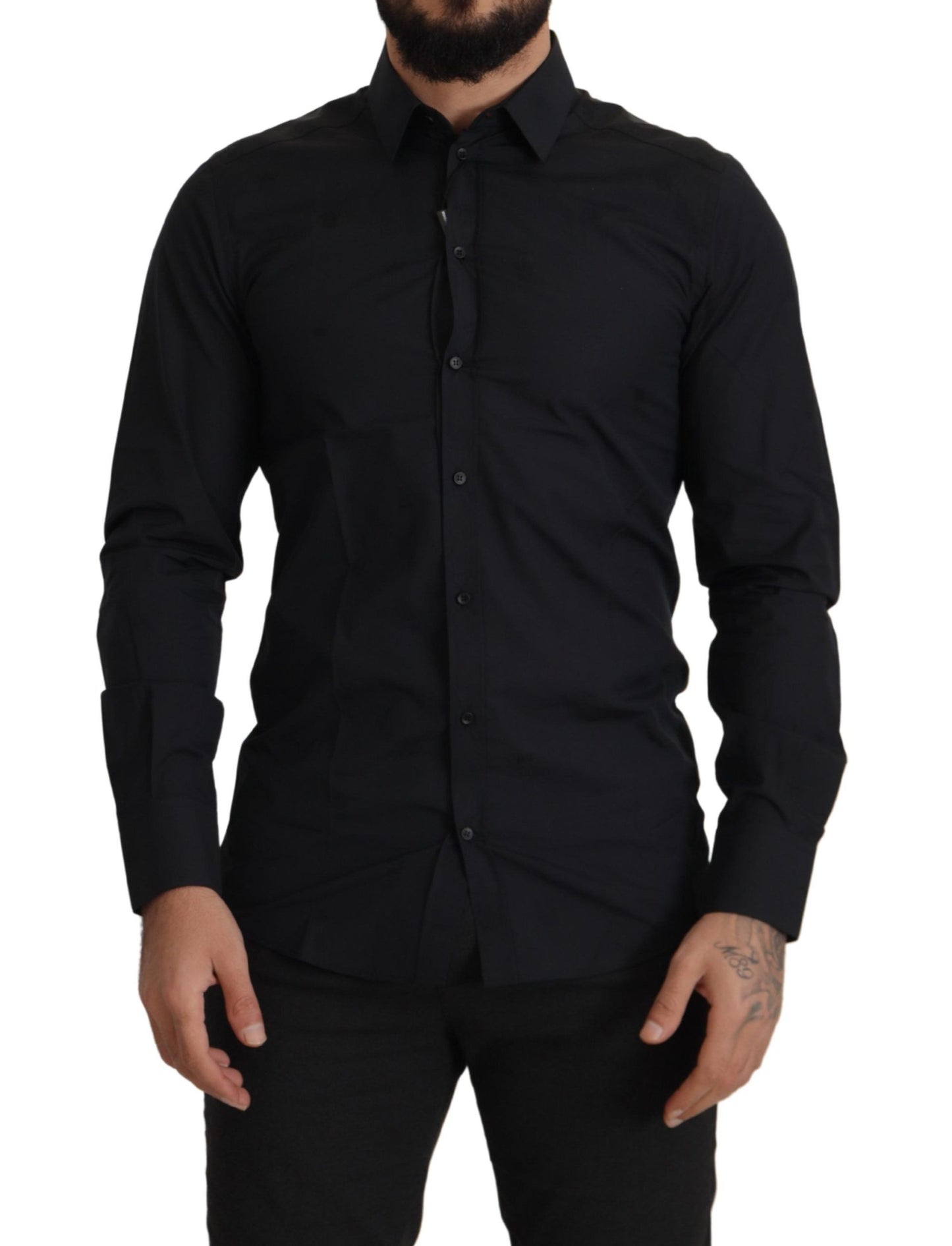 Schwarzes Slim Fit Hemd aus Baumwolle von GOLD