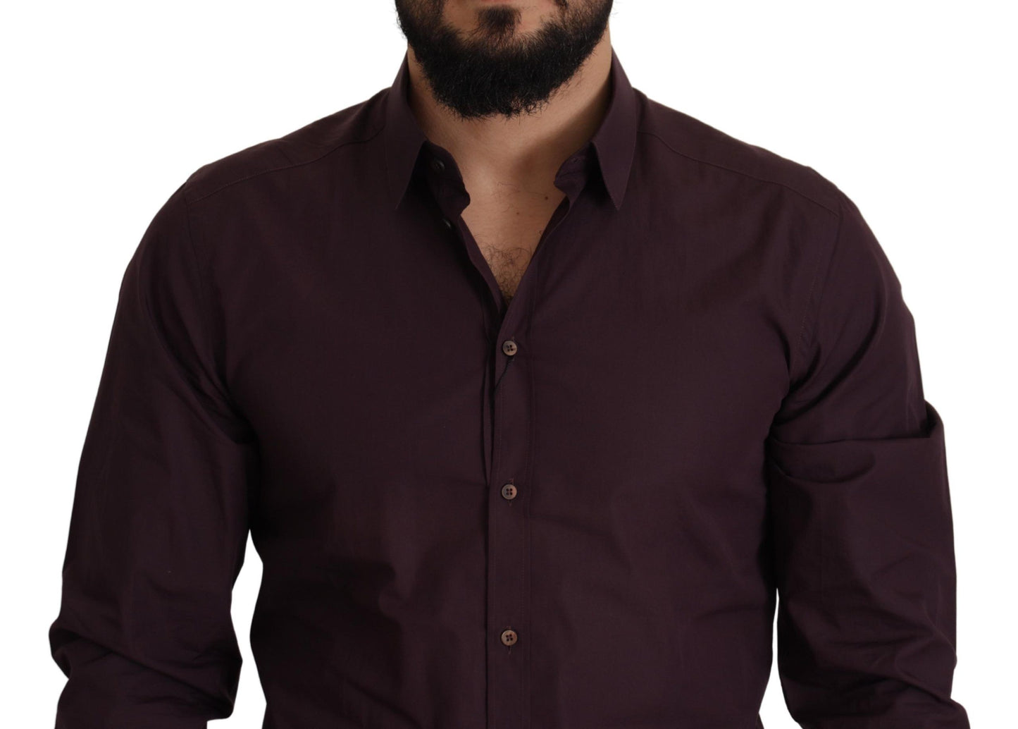 Lila Slim Fit Hemd aus Baumwolle GOLD
