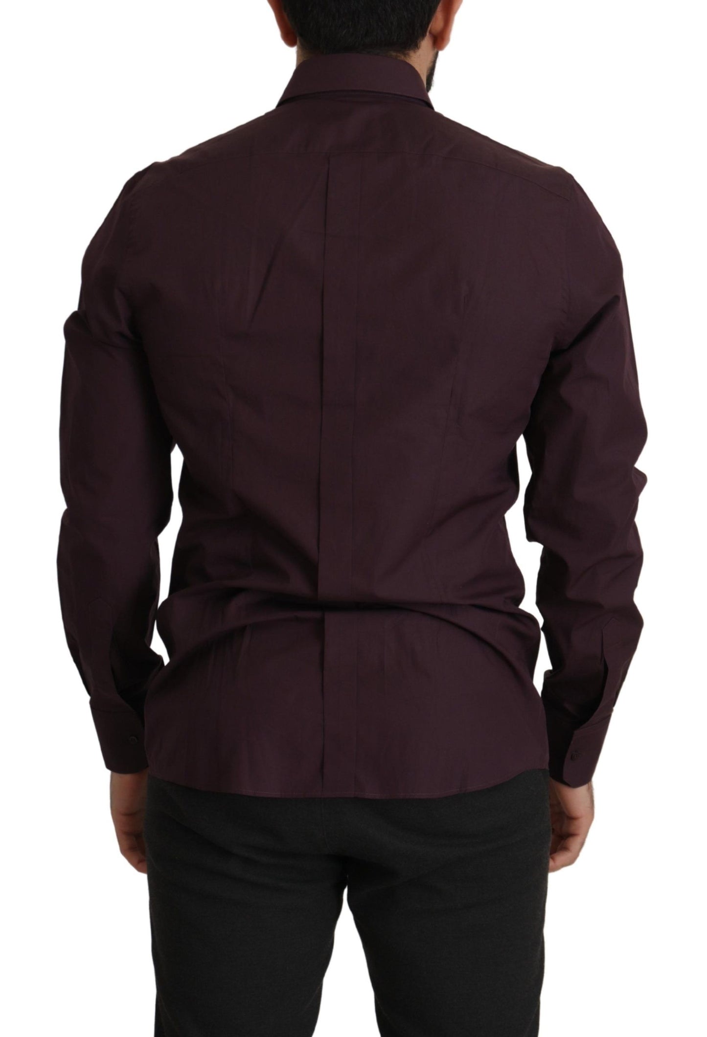 Lila Slim Fit Hemd aus Baumwolle GOLD