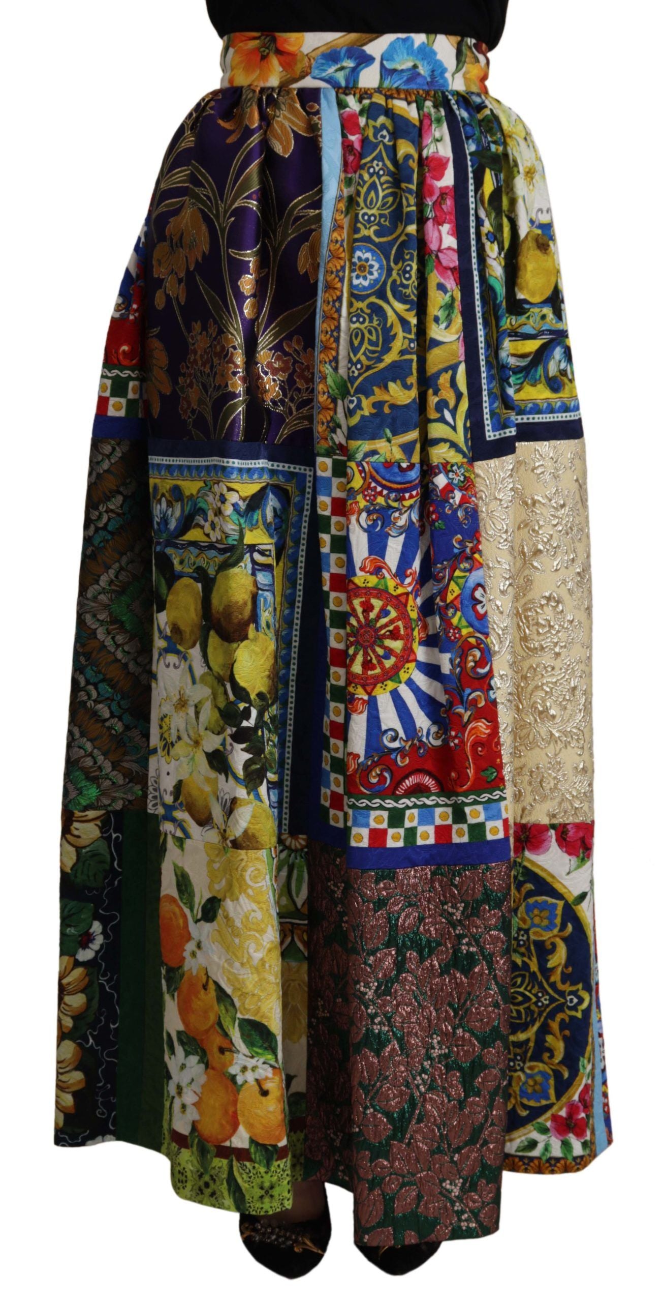 Mehrfarbiger Patchwork-Maxirock „Sicily“