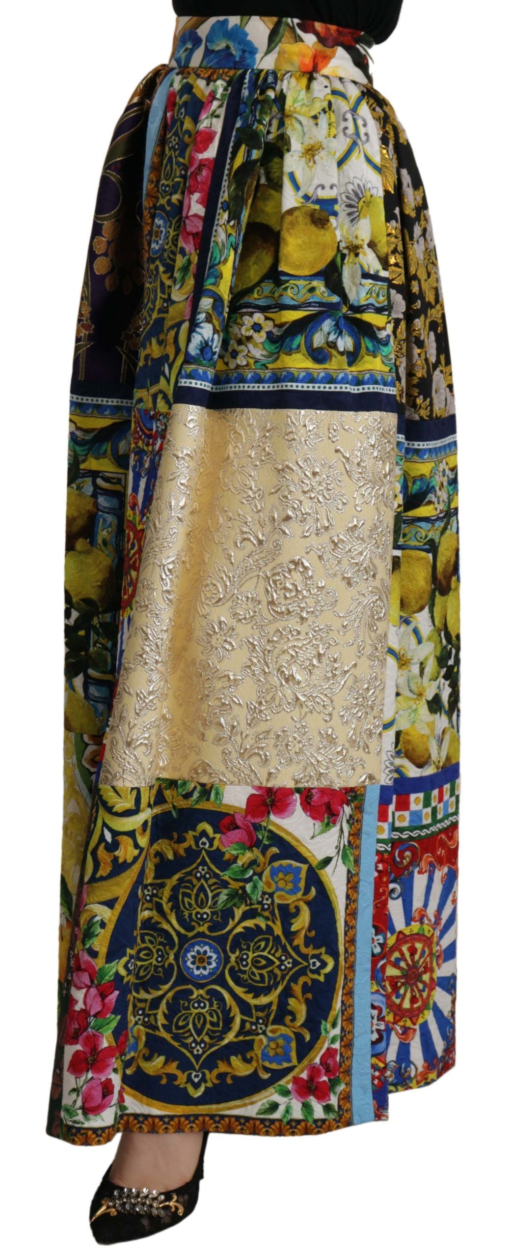 Mehrfarbiger Patchwork-Maxirock „Sicily“