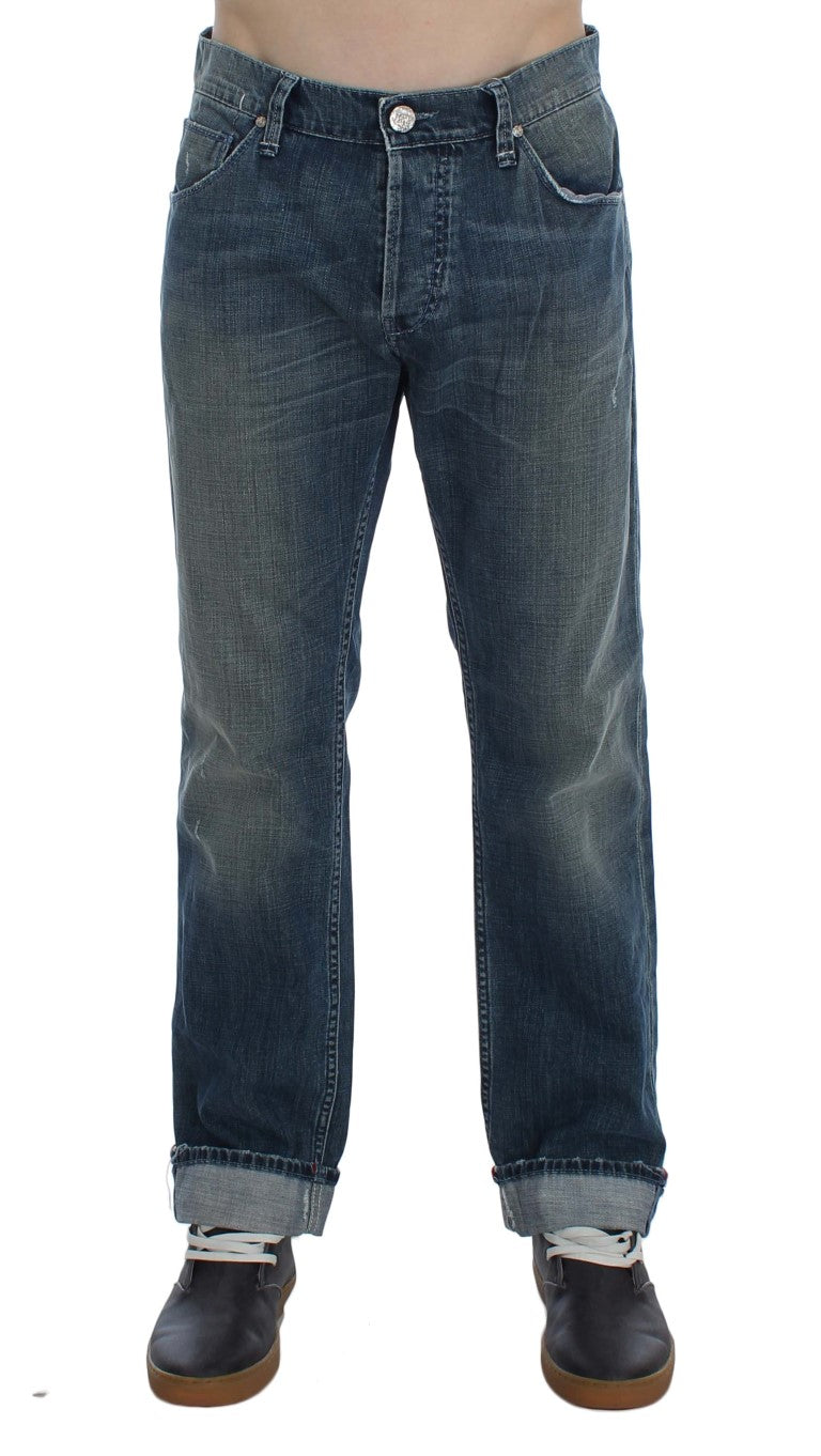 Regular Fit Jeans aus Baumwolldenim in blauer Waschung