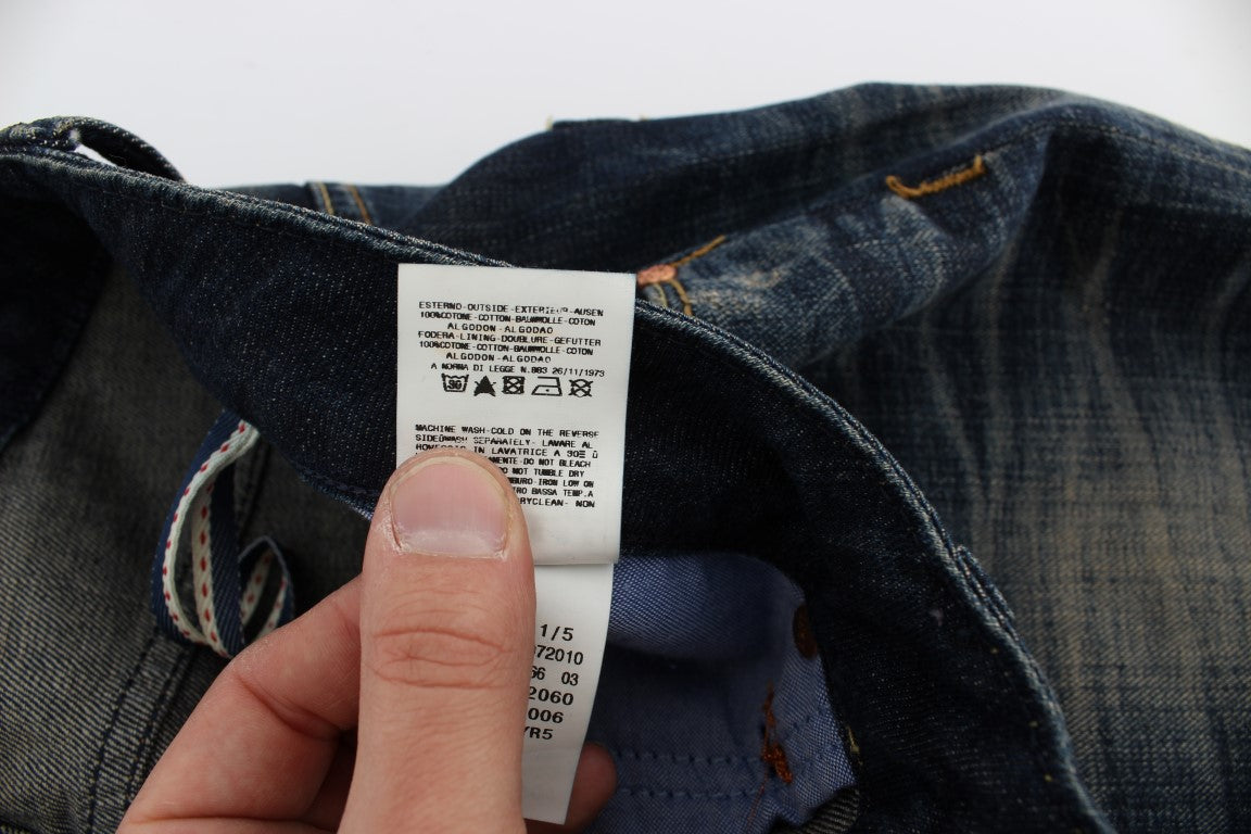 Straight Fit Jeans mit niedriger Taille in blauer Waschung