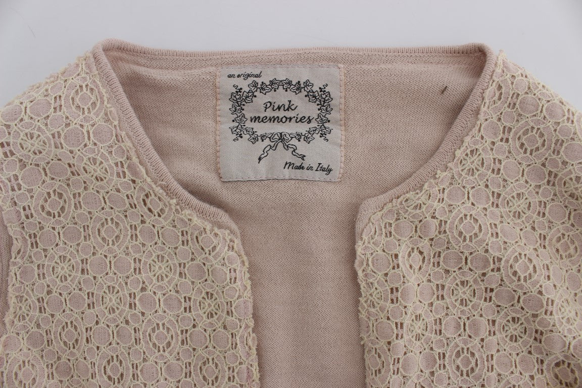 Rosa Wickelpullover mit Blumenspitze