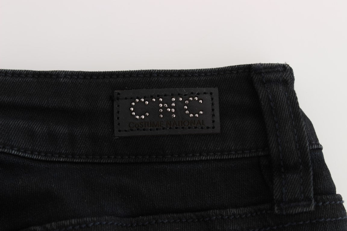 Schwarze Slim Fit-Jeans aus Baumwolle