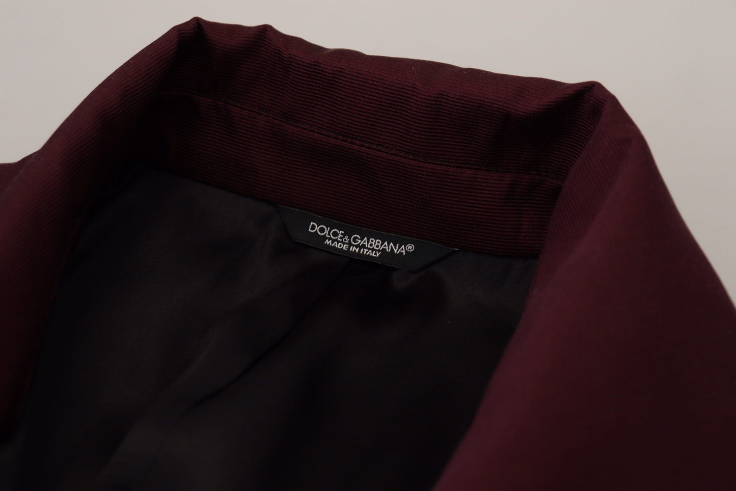Bordeauxfarbene Zweireiherjacke aus Polyester
