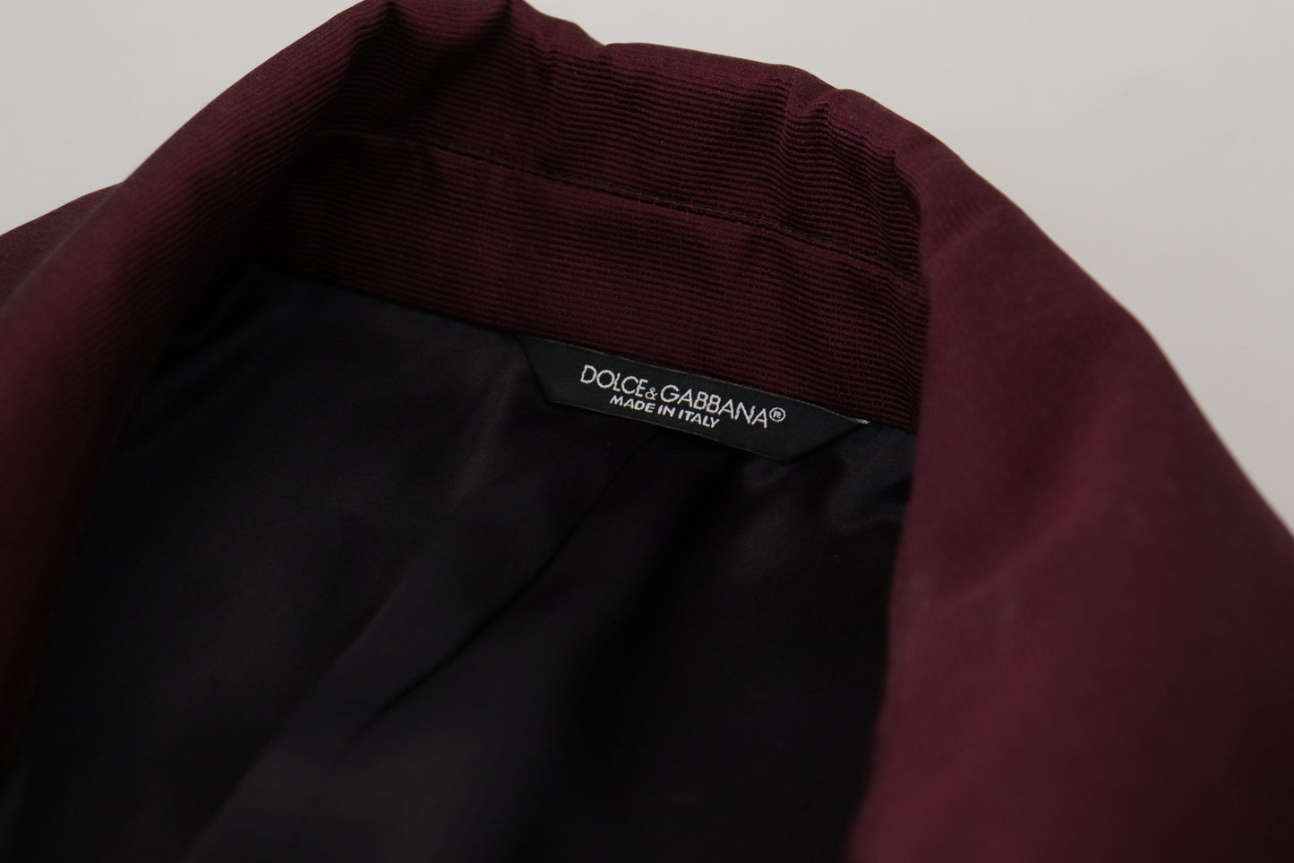 Bordeauxfarbene Zweireiherjacke aus Polyester