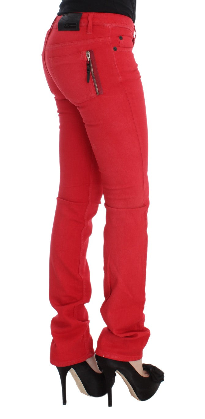 Rote Super Slim Fit Jeans aus Baumwollmischung