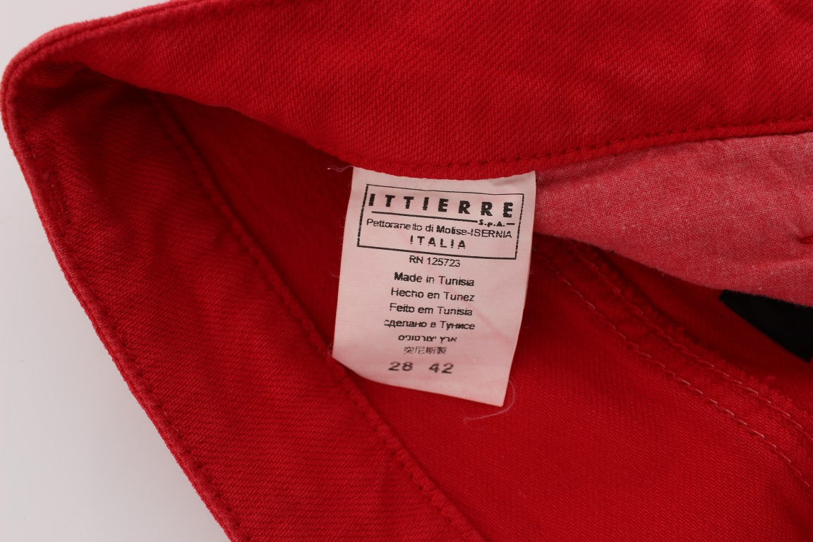 Rote Super Slim Fit Jeans aus Baumwollmischung
