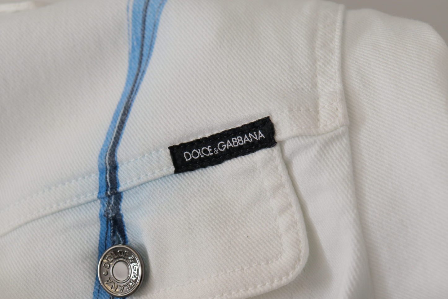 Weiße Jeansjacke aus Baumwolle mit Logostickerei