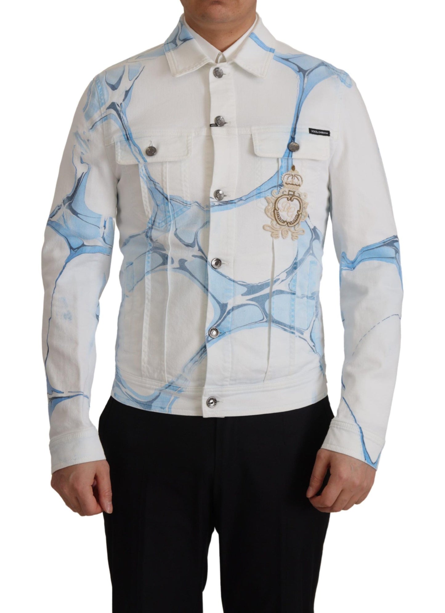 Weiße Jeansjacke aus Baumwolle mit Logostickerei