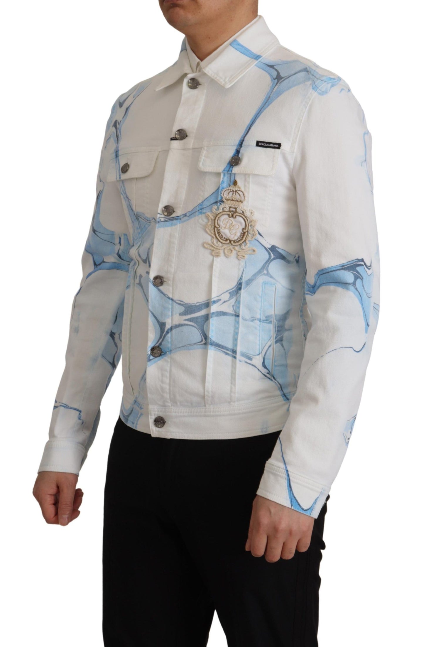 Weiße Jeansjacke aus Baumwolle mit Logostickerei
