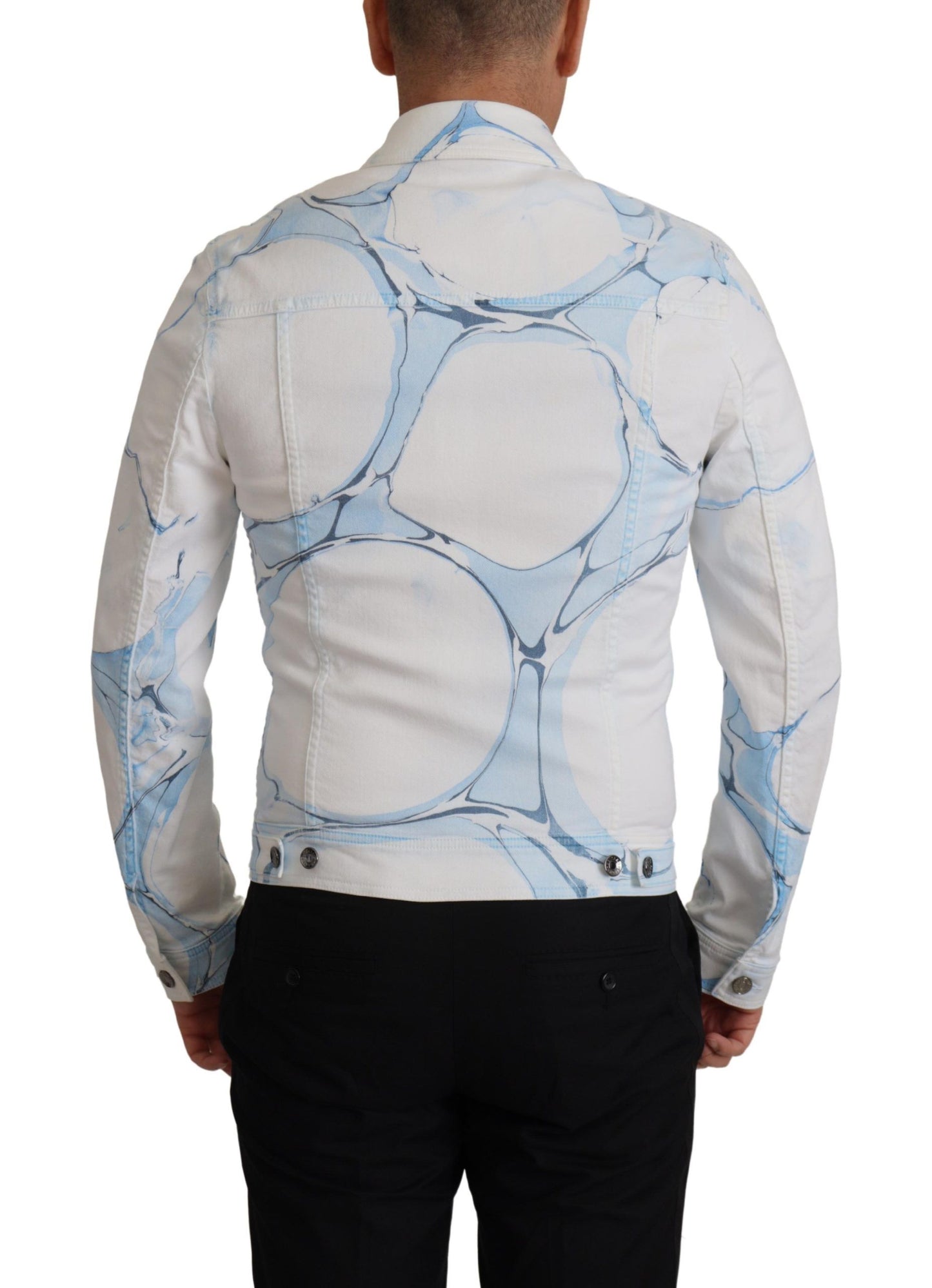 Weiße Jeansjacke aus Baumwolle mit Logostickerei