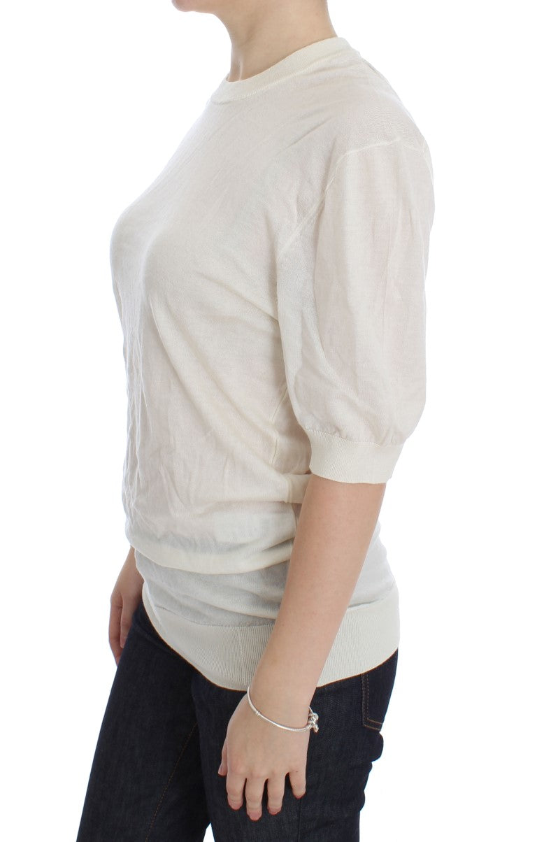 Weißer Pullover aus 100 % Kaschmir