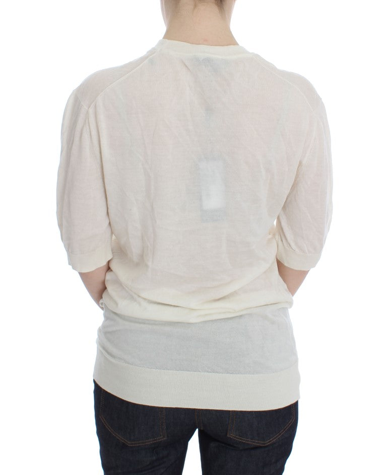 Weißer Pullover aus 100 % Kaschmir