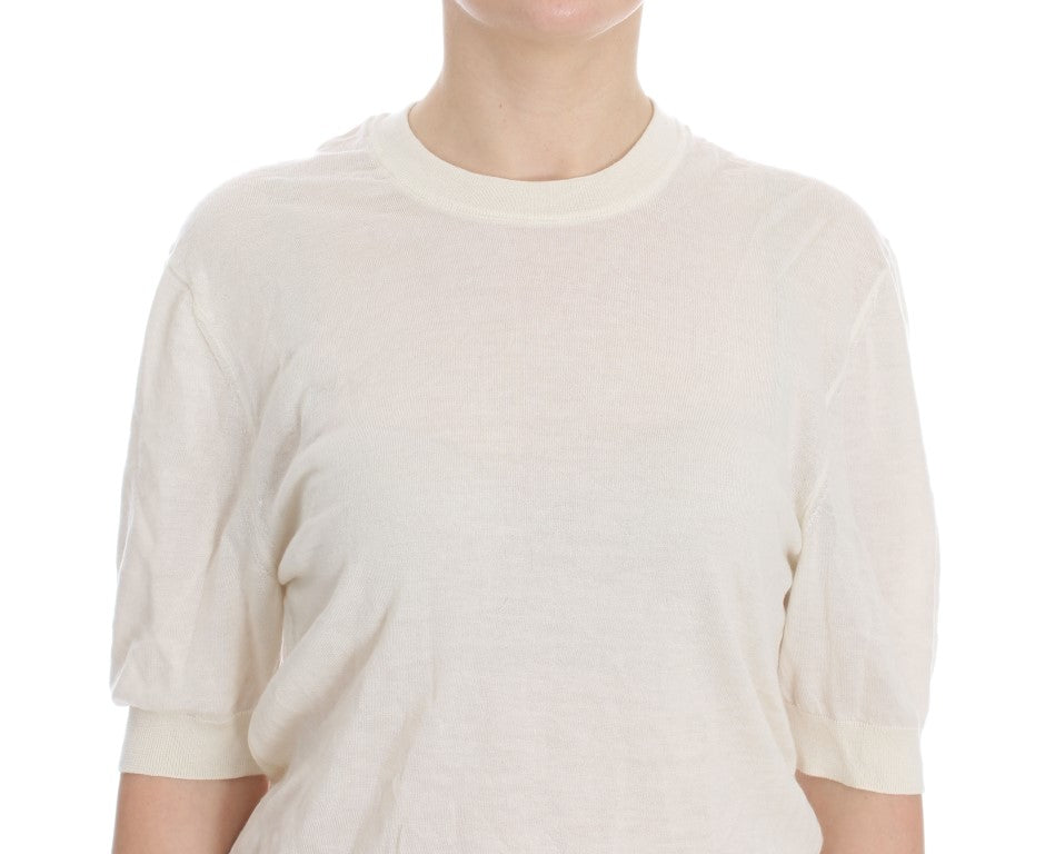 Weißer Pullover aus 100 % Kaschmir