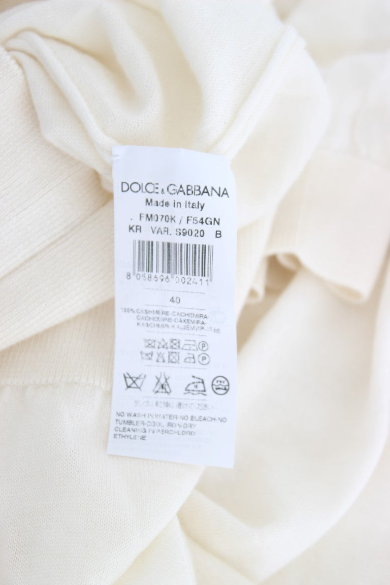 Weißer Pullover aus 100 % Kaschmir