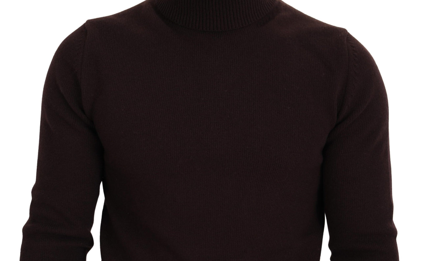 Brauner Rollkragenpullover aus Wolle