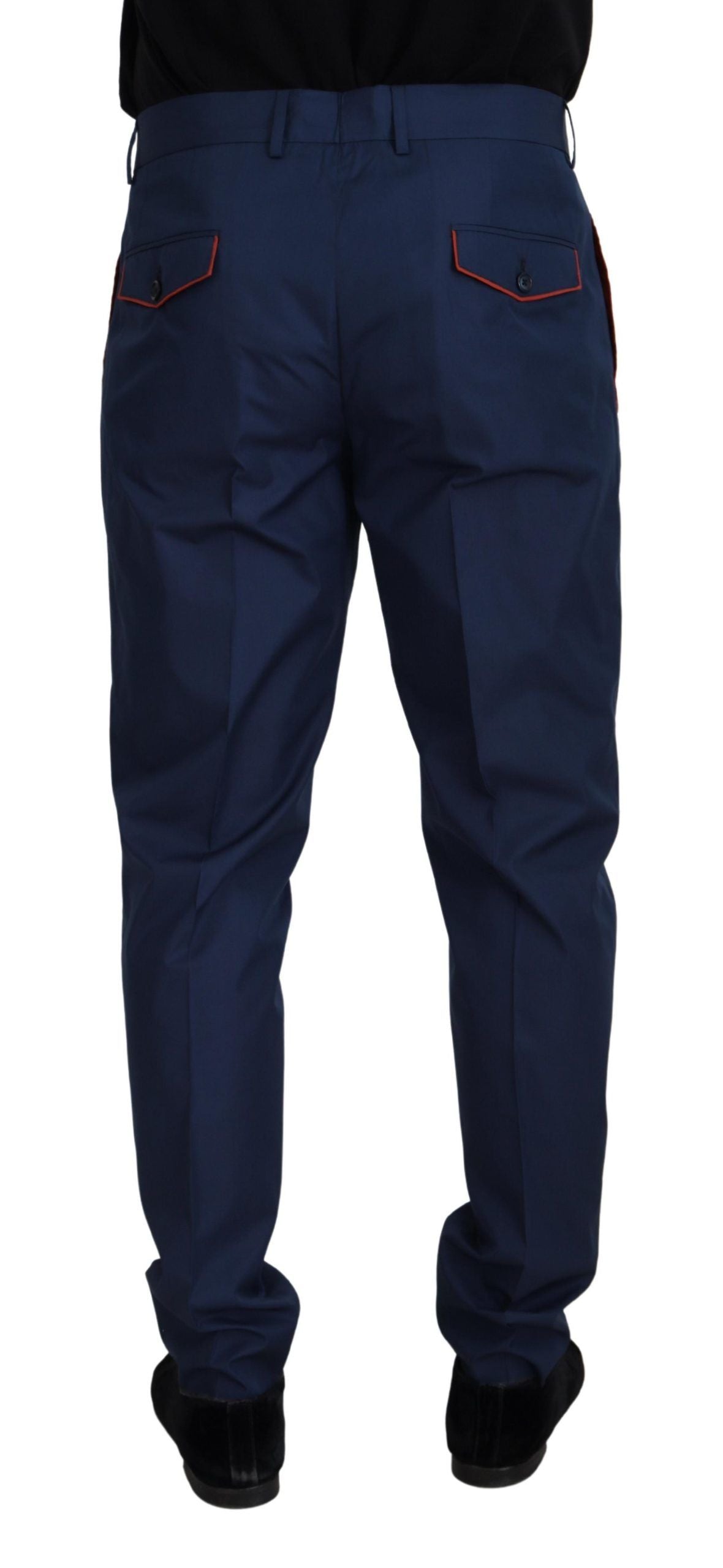 Blaue Chinos aus Baumwolle und Seide