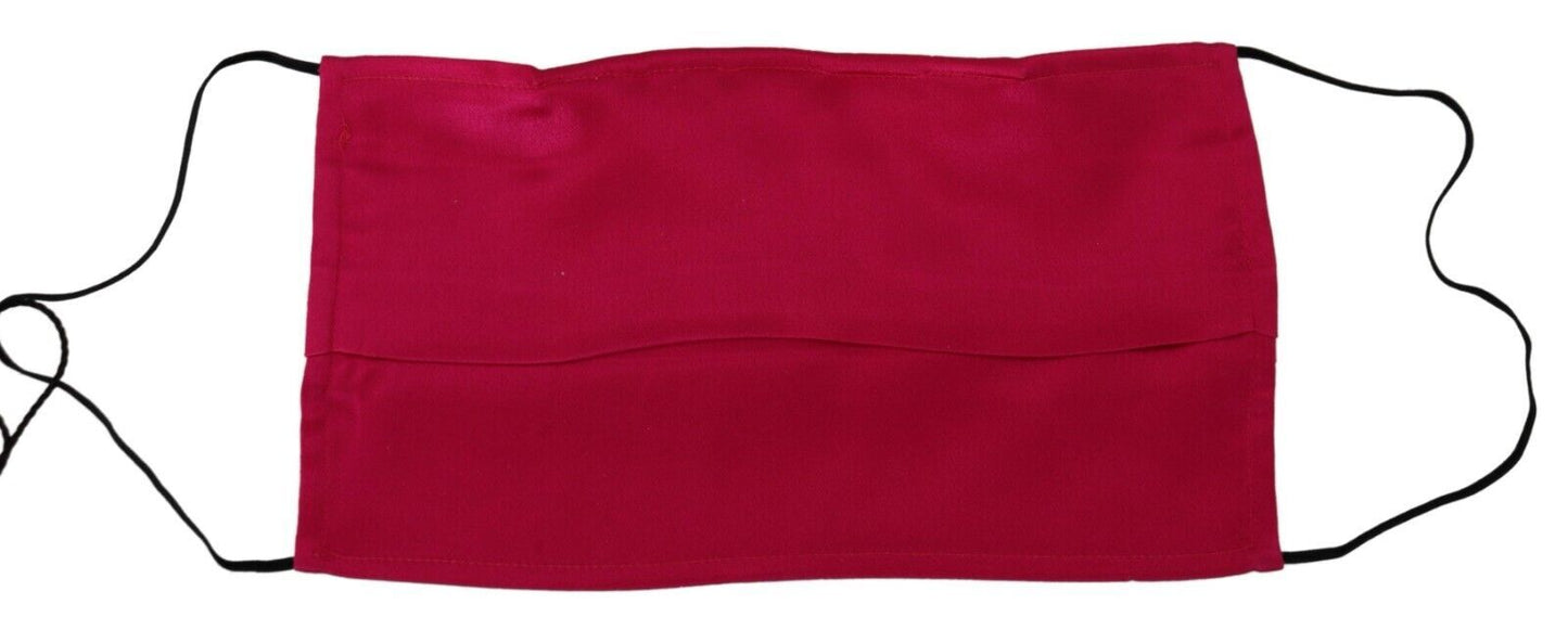 Rote Gesichtsmaske aus plissierter Baumwolle mit elastischem Ohrband, Einheitsgröße