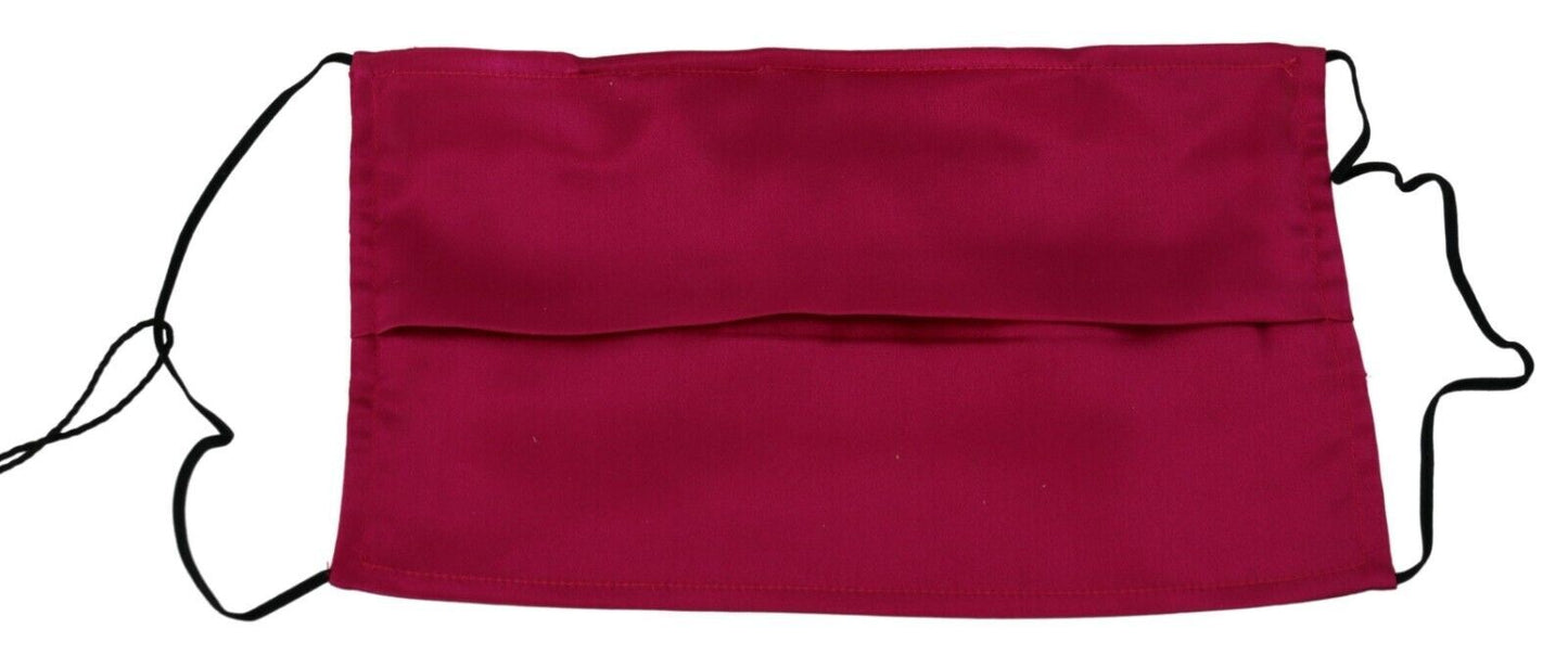 Kastanienbraune Gesichtsmaske aus Seide mit plissiertem elastischem Ohrband, Einheitsgröße