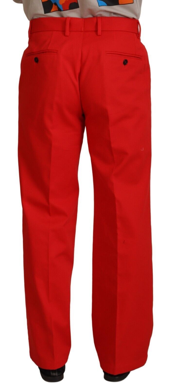 Rote Straight Fit Herrenhose Baumwollhose