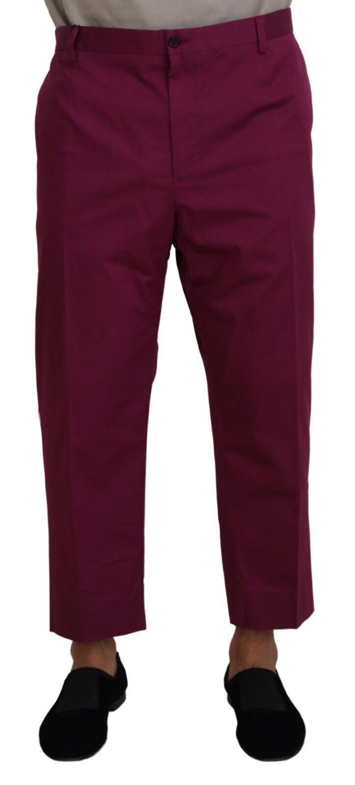 Magentafarbene Baumwollhose mit DG-Logo und Tasche