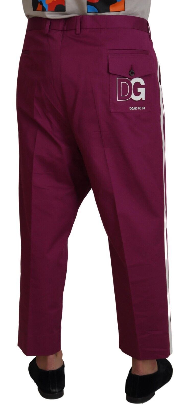 Magentafarbene Baumwollhose mit DG-Logo und Tasche