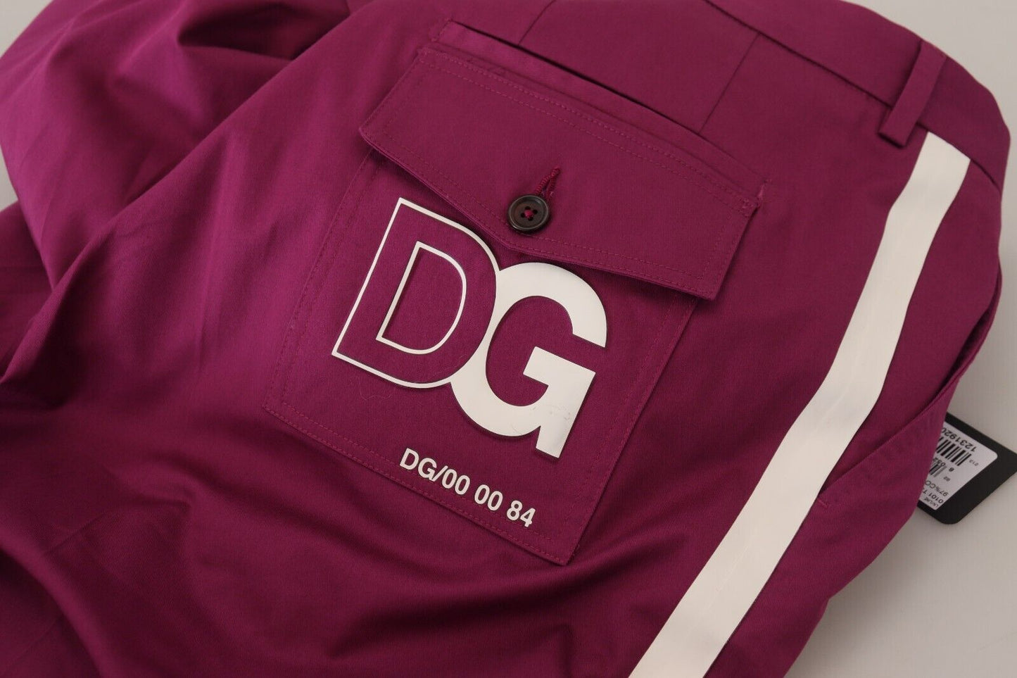 Magentafarbene Baumwollhose mit DG-Logo und Tasche