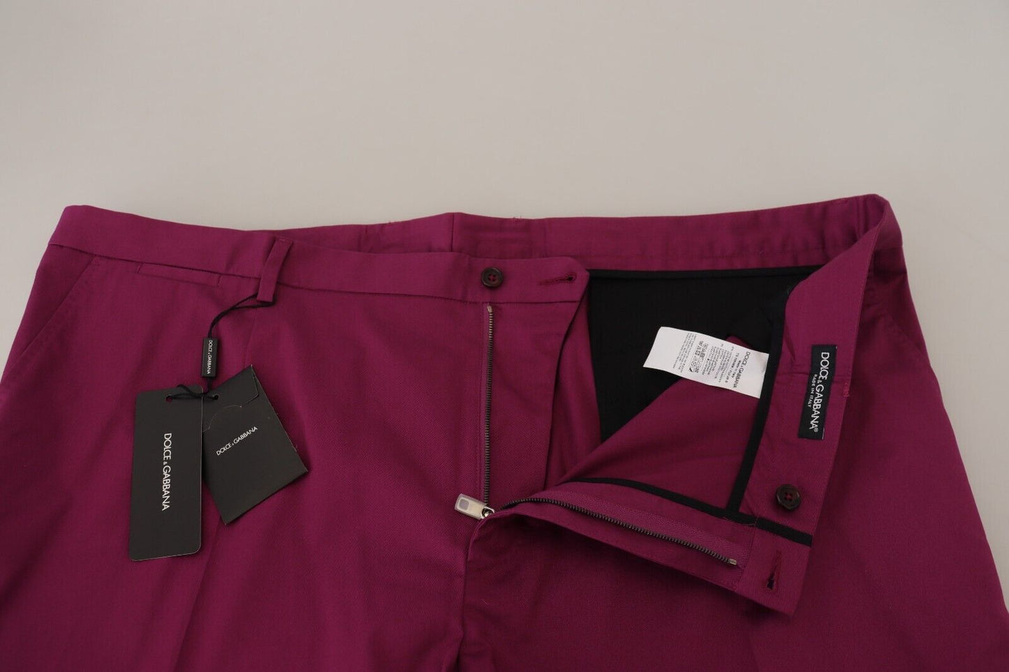 Magentafarbene Baumwollhose mit DG-Logo und Tasche