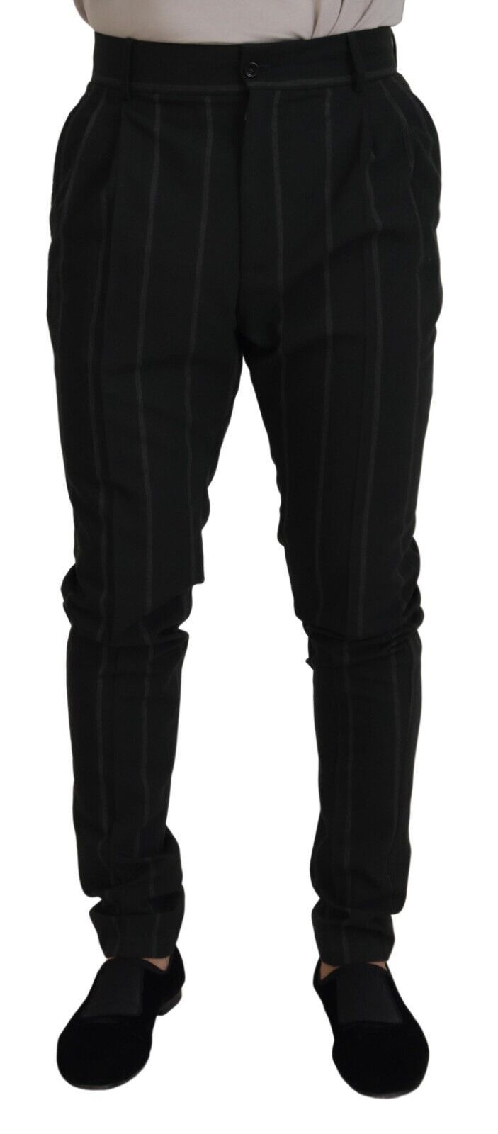 Schwarz gestreifte Herrenhose Baumwollhose