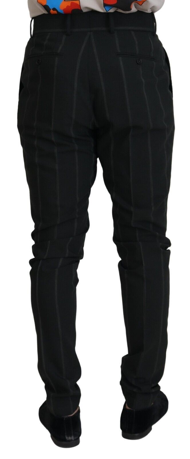 Schwarz gestreifte Herrenhose Baumwollhose