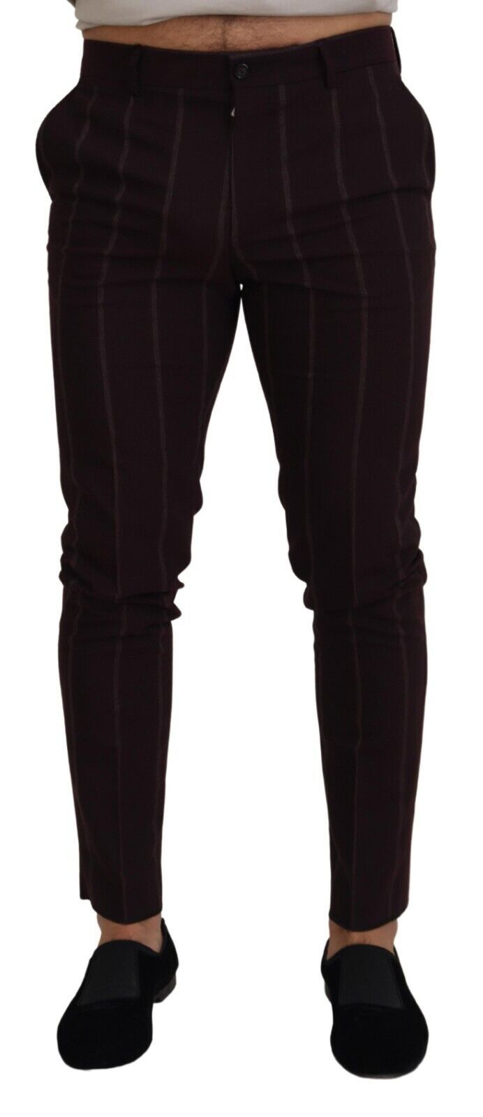 Braun gestreifte Herrenhose Baumwollhose