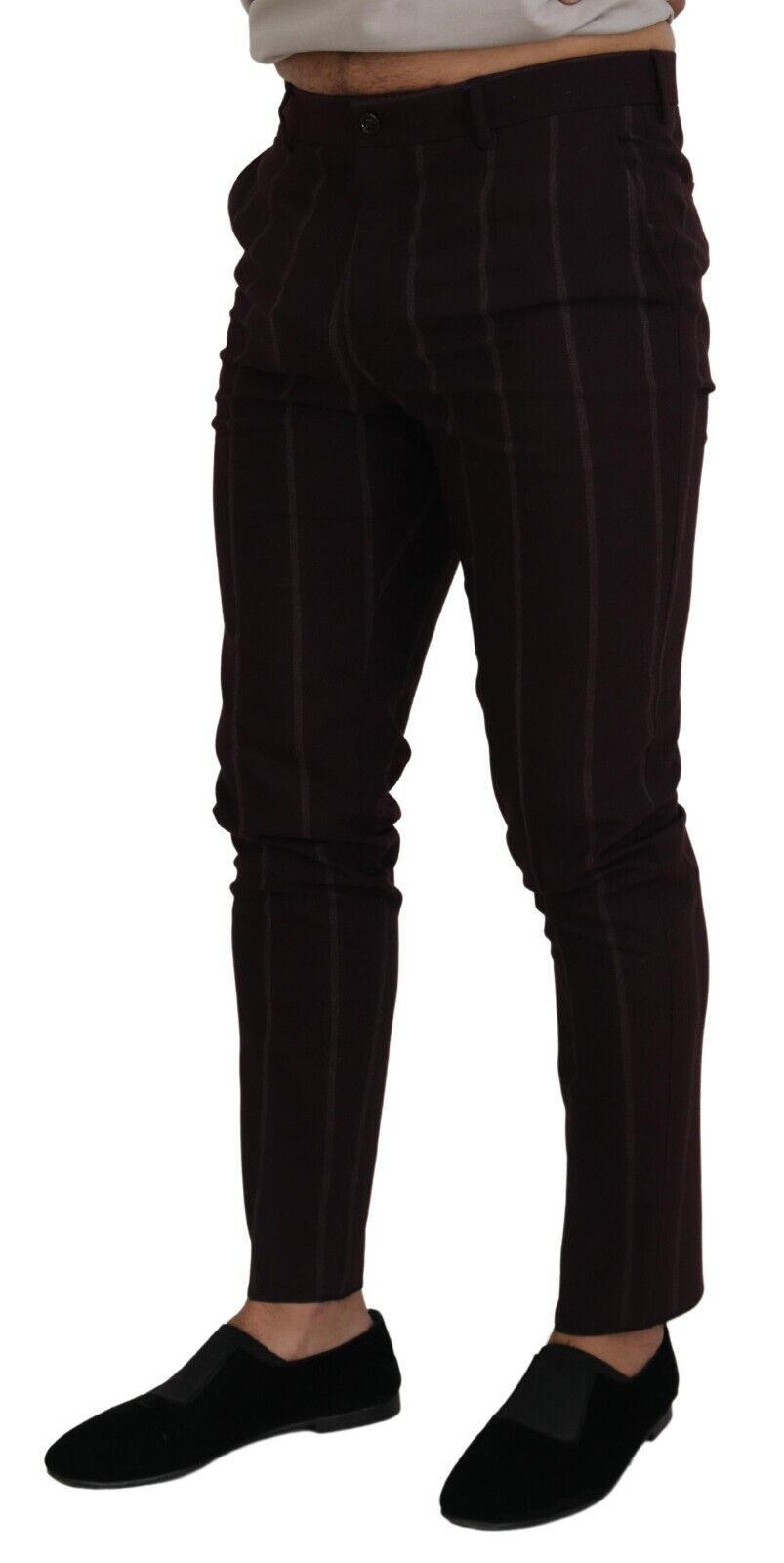 Braun gestreifte Herrenhose Baumwollhose